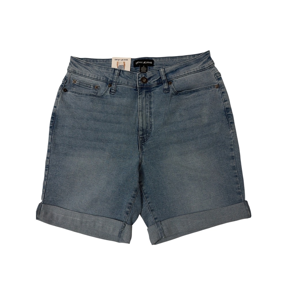 DKNY Jeans Bermuda Shorts Womens 6 Light Blue NEW Cuffed Denim 1846183